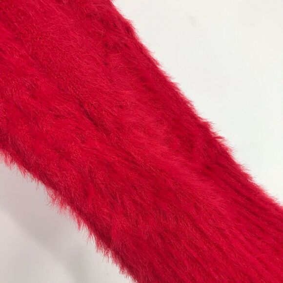 ALYA Francesca’s Red Fuzzy Diamond Pattern Knit Crewneck Sweater NEW - Picture 10 of 15